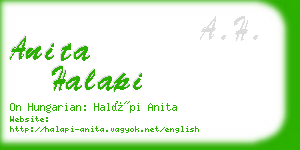 anita halapi business card